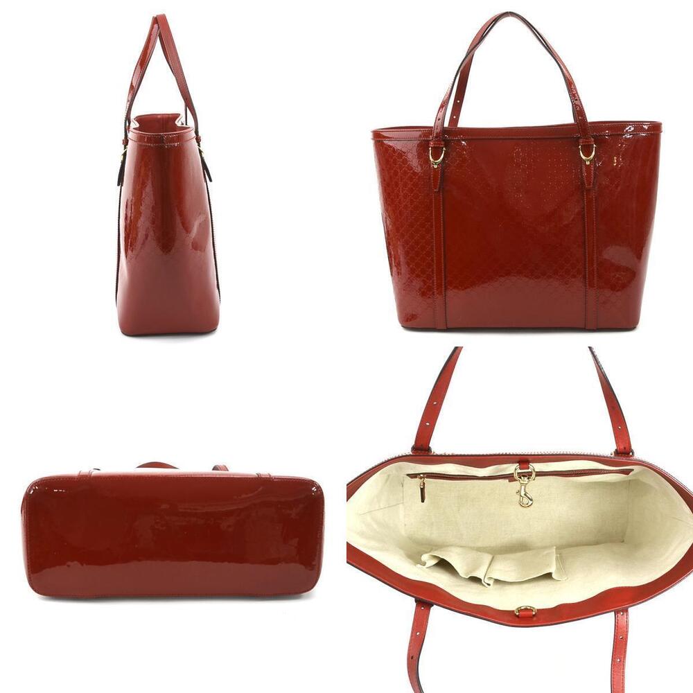 Gucci Handbag Vernis Tote Bag Patent Leather Red